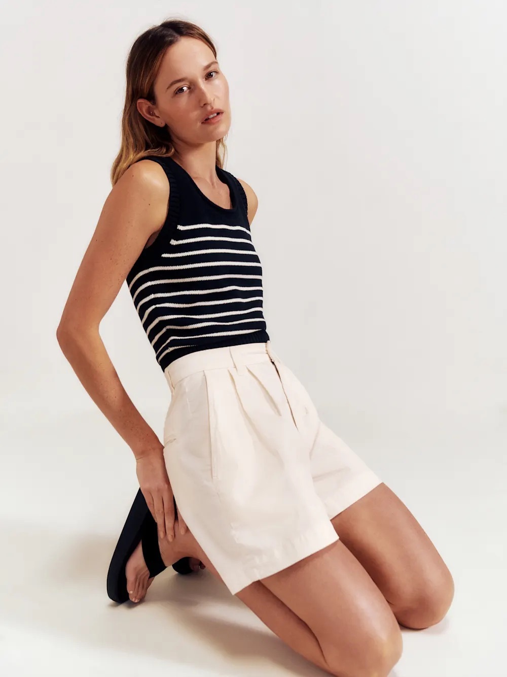 Reformation Francis High Rise Pleated Shorts